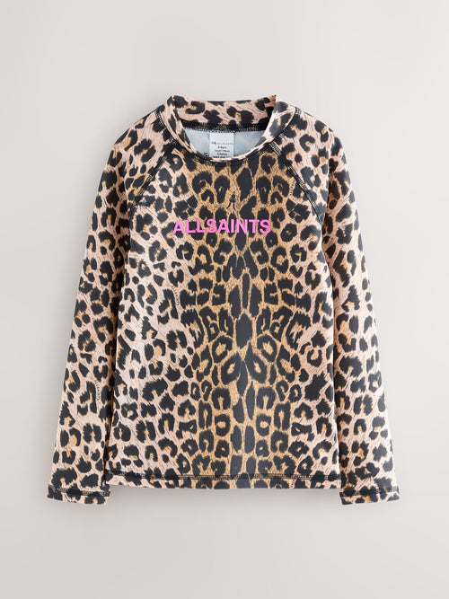 Dsiney Kidz - smALLSAINTS Leopard Logo Long Sleeve Rash Vest image 1