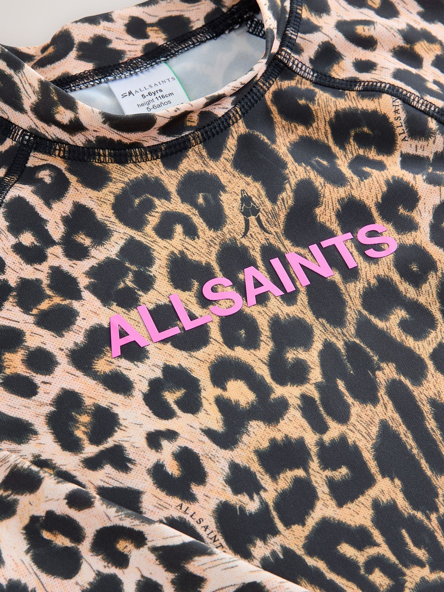 Dsiney Kidz - smALLSAINTS Leopard Logo Long Sleeve Rash Vest image 3