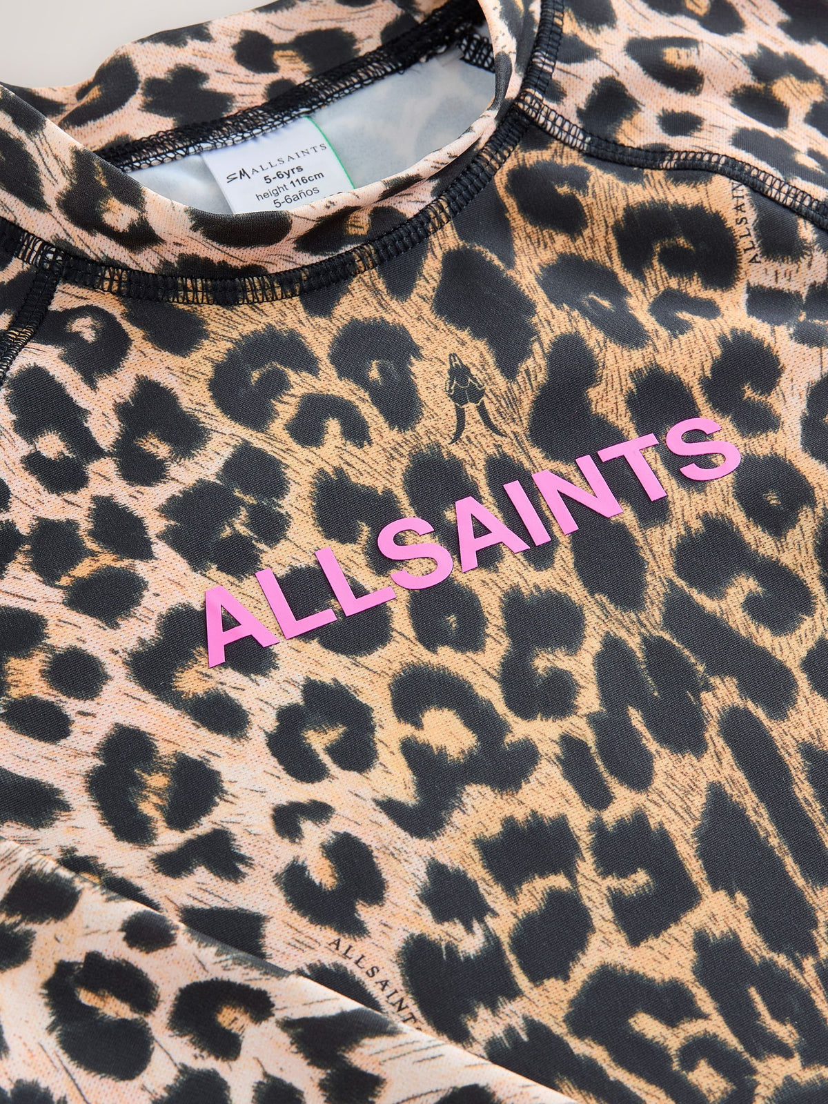 Dsiney Kidz - smALLSAINTS Leopard Logo Long Sleeve Rash Vest image 3