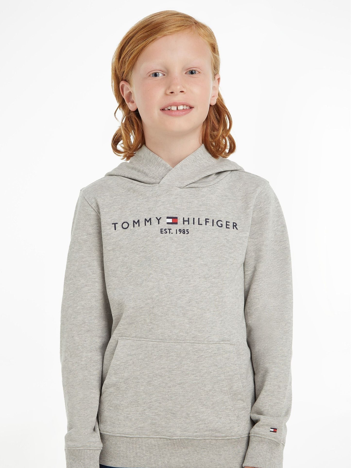 Dsiney Kidz - Tommy Hilfiger Grey Essential Logo Pure Cotton Hoodie image 1