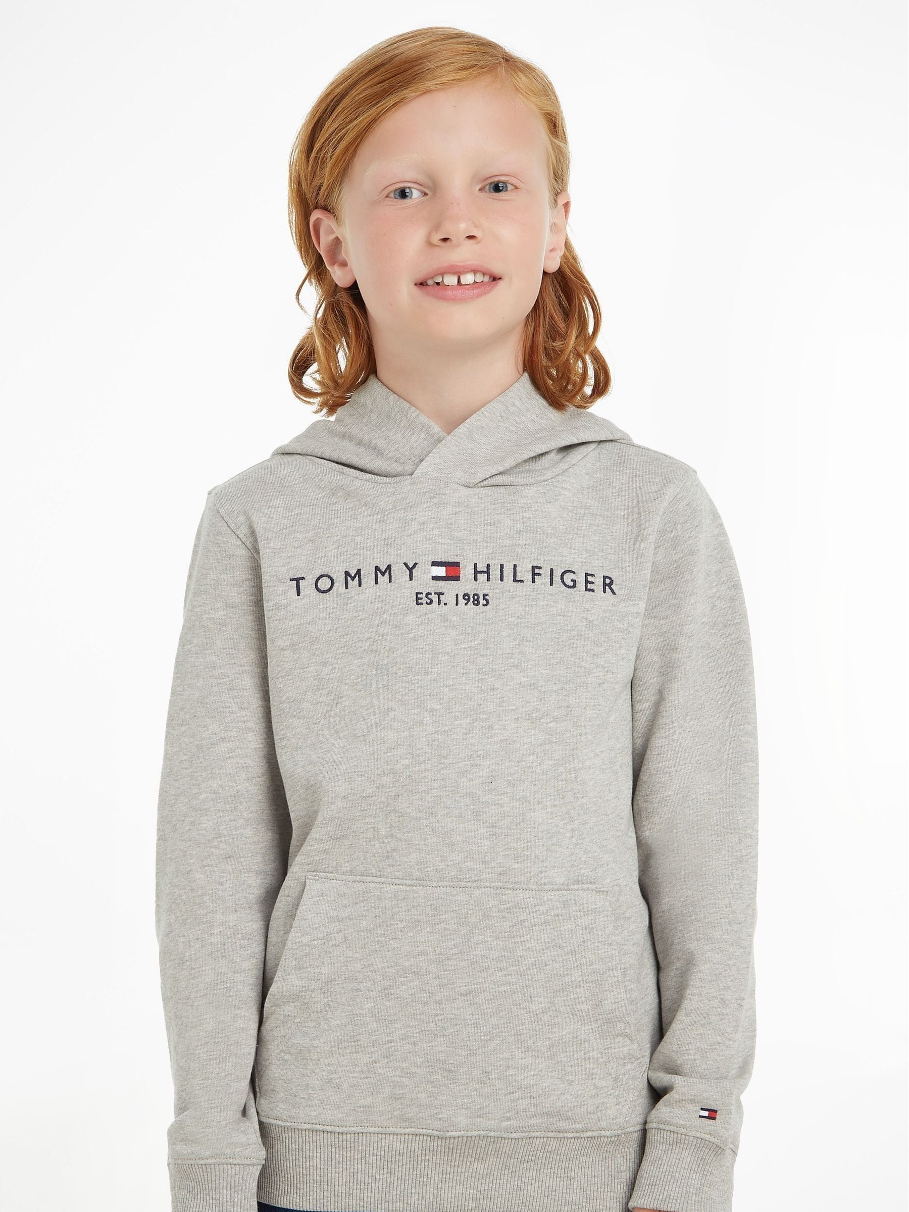 Dsiney Kidz - Tommy Hilfiger Grey Essential Logo Pure Cotton Hoodie image 1
