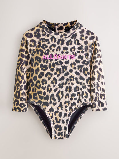 smALLSAINTS Leopard Logo Younger Long Sleeve Swimsuit image 1