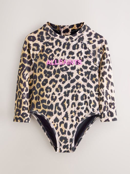 Dsiney Kidz - smALLSAINTS Leopard Logo Younger Long Sleeve Swimsuit image 1