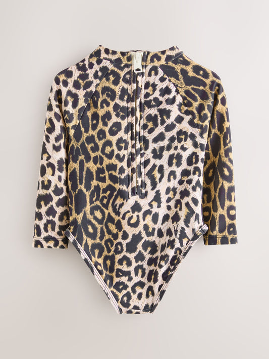 Dsiney Kidz - smALLSAINTS Leopard Logo Younger Long Sleeve Swimsuit image 2