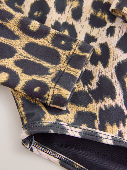 smALLSAINTS Leopard Logo Younger Long Sleeve Swimsuit image 6
