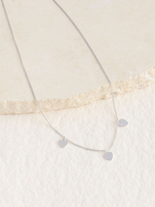 Silver Tone Sterling Heart Charm Necklace image 1