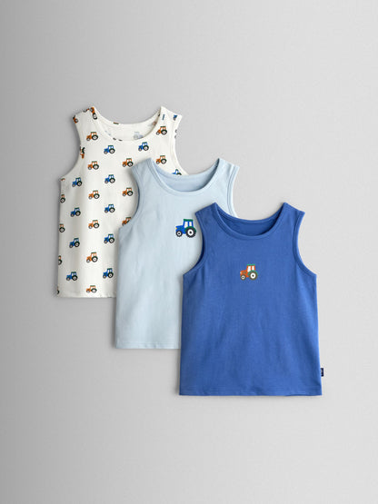 Dsiney Kidz - JoJo Maman Bébé Tractor 3-Pack Sailboat Vests image 1