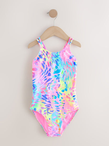 Bright Animal Print Double Strap Swimsuit (3-16yrs) image 4