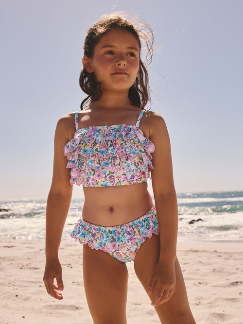 Dsiney Kidz - Pink/Yellow Ditsy Floral Frill Bikini (3-16yrs) image 1