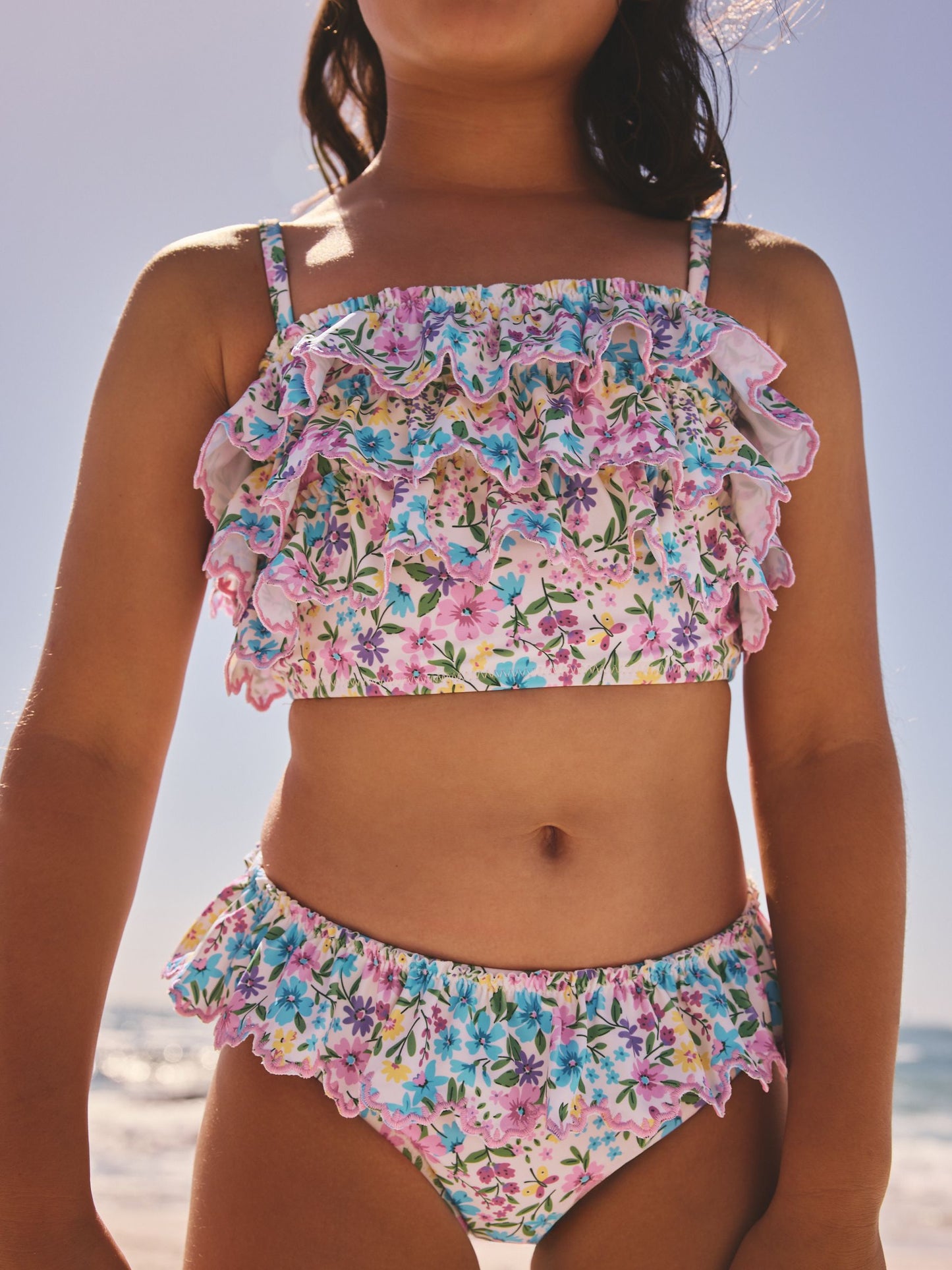 Dsiney Kidz - Pink/Yellow Ditsy Floral Frill Bikini (3-16yrs) image 5