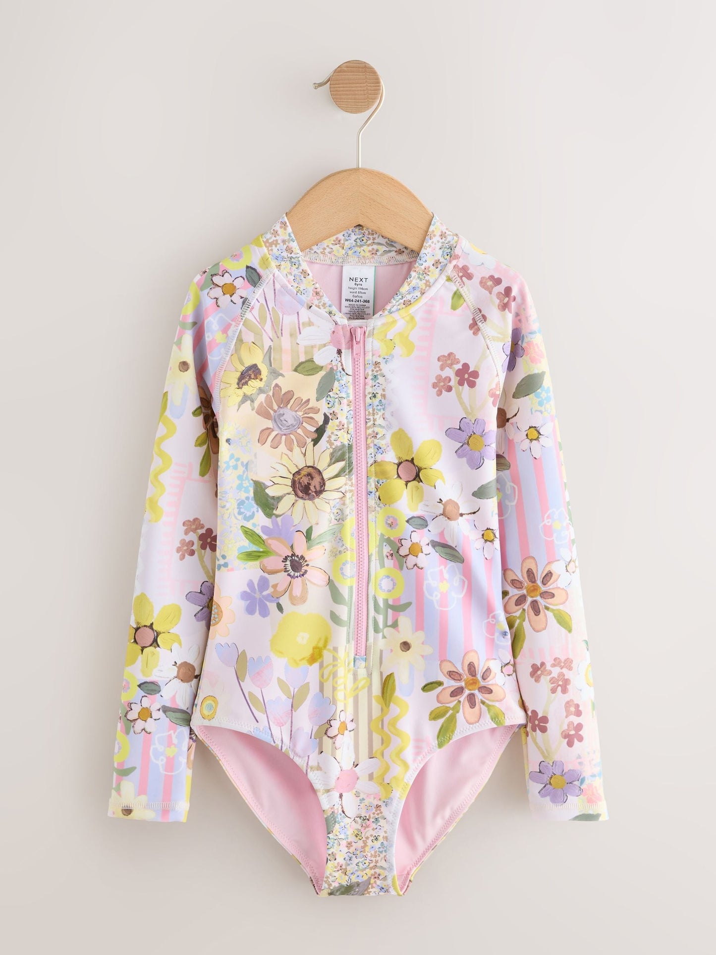 Dsiney Kidz - Pink Patchwork Floral Long Sleeve Sunsafe Swimsuit (3mths-16yrs) image 5