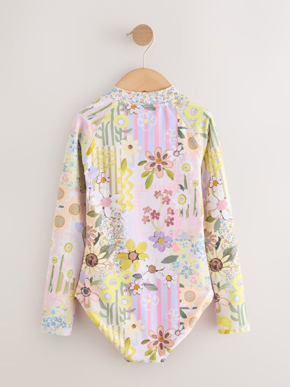 Dsiney Kidz - Pink Patchwork Floral Long Sleeve Sunsafe Swimsuit (3mths-16yrs) image 6