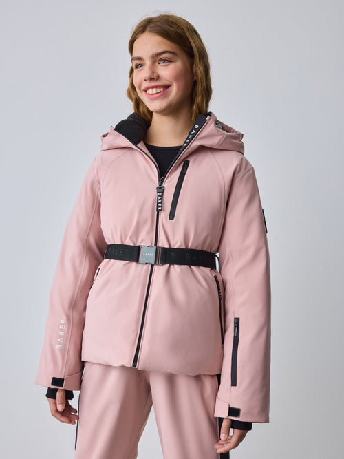 Baker by Ted Baker Pink Waterproof Belted Padded Ski Jacket image 1
