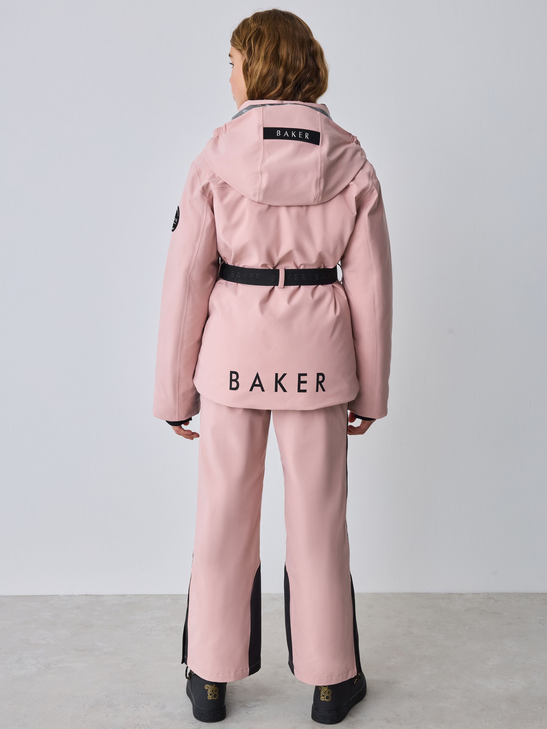Baker by Ted Baker Pink Waterproof Belted Padded Ski Jacket image 2