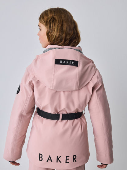 Baker by Ted Baker Pink Waterproof Belted Padded Ski Jacket image 3