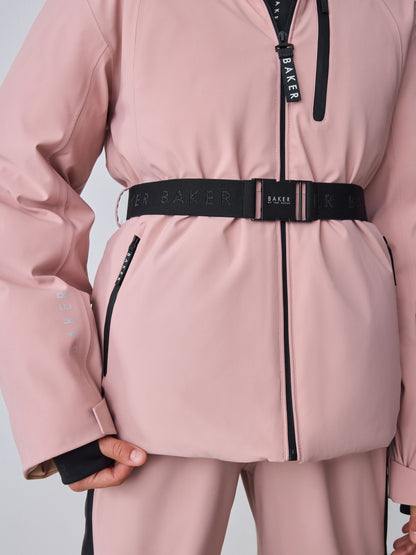 Baker by Ted Baker Pink Waterproof Belted Padded Ski Jacket image 7