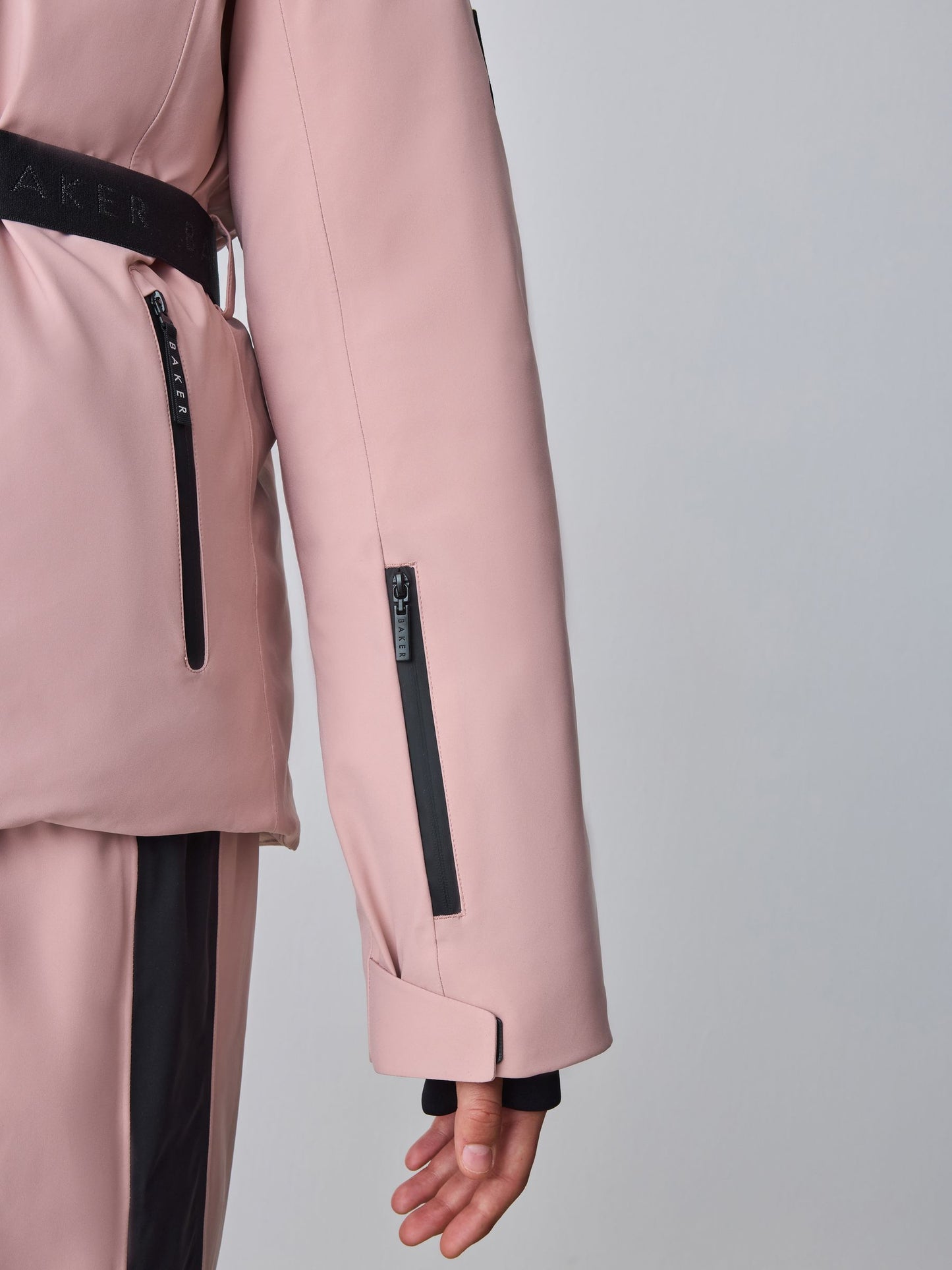 Baker by Ted Baker Pink Waterproof Belted Padded Ski Jacket image 9