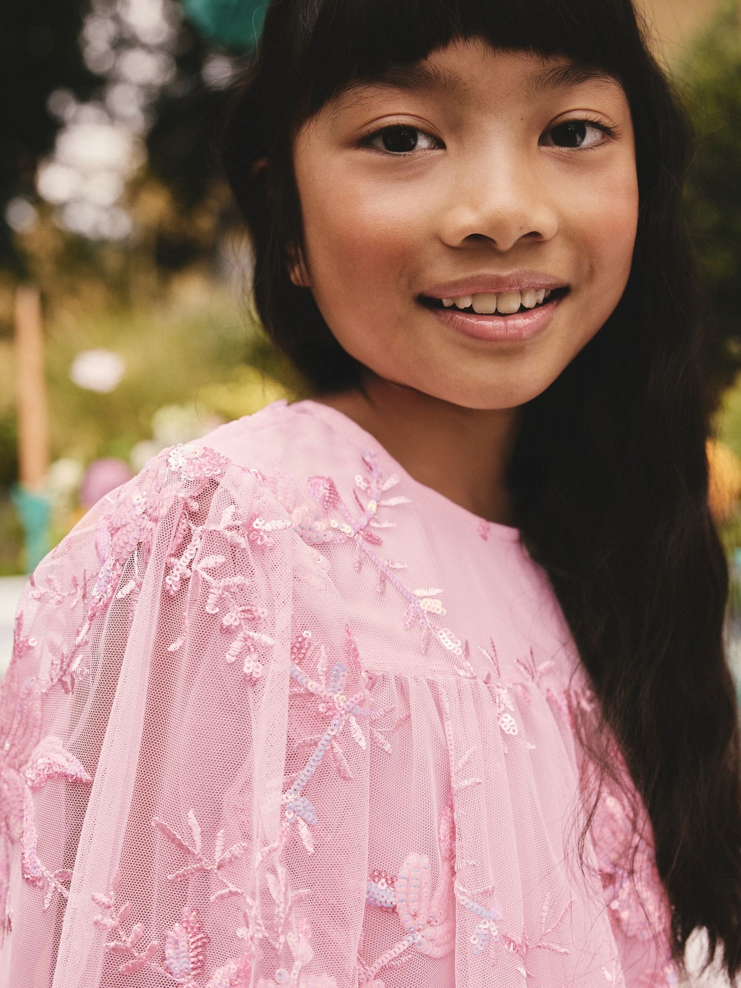 Pink Long Sleeve Sequin Mesh Occasion Dress (3-16yrs) image 4