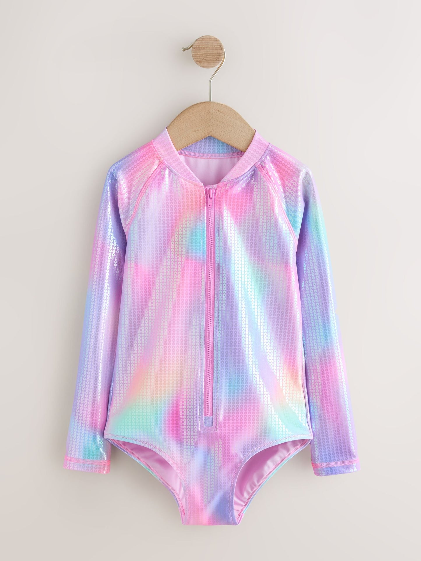 Dsiney Kidz - Pink Rainbow Foil Sequin Long Sleeve Sunsafe Swimsuit (3mths-16yrs) image 7