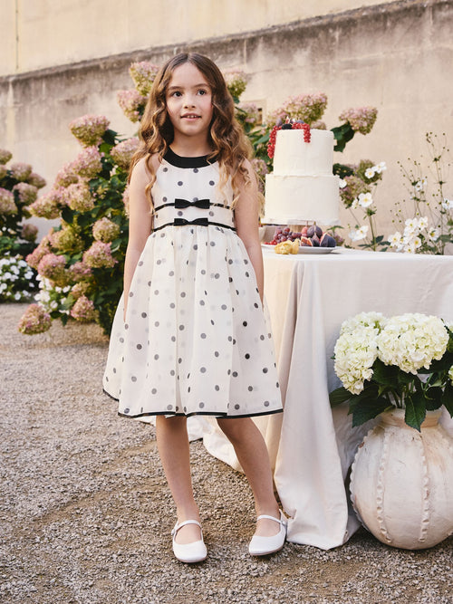 Dsiney Kidz - Black/Cream Spot Sleeveless Occasion Dress (3-16yrs) image 1