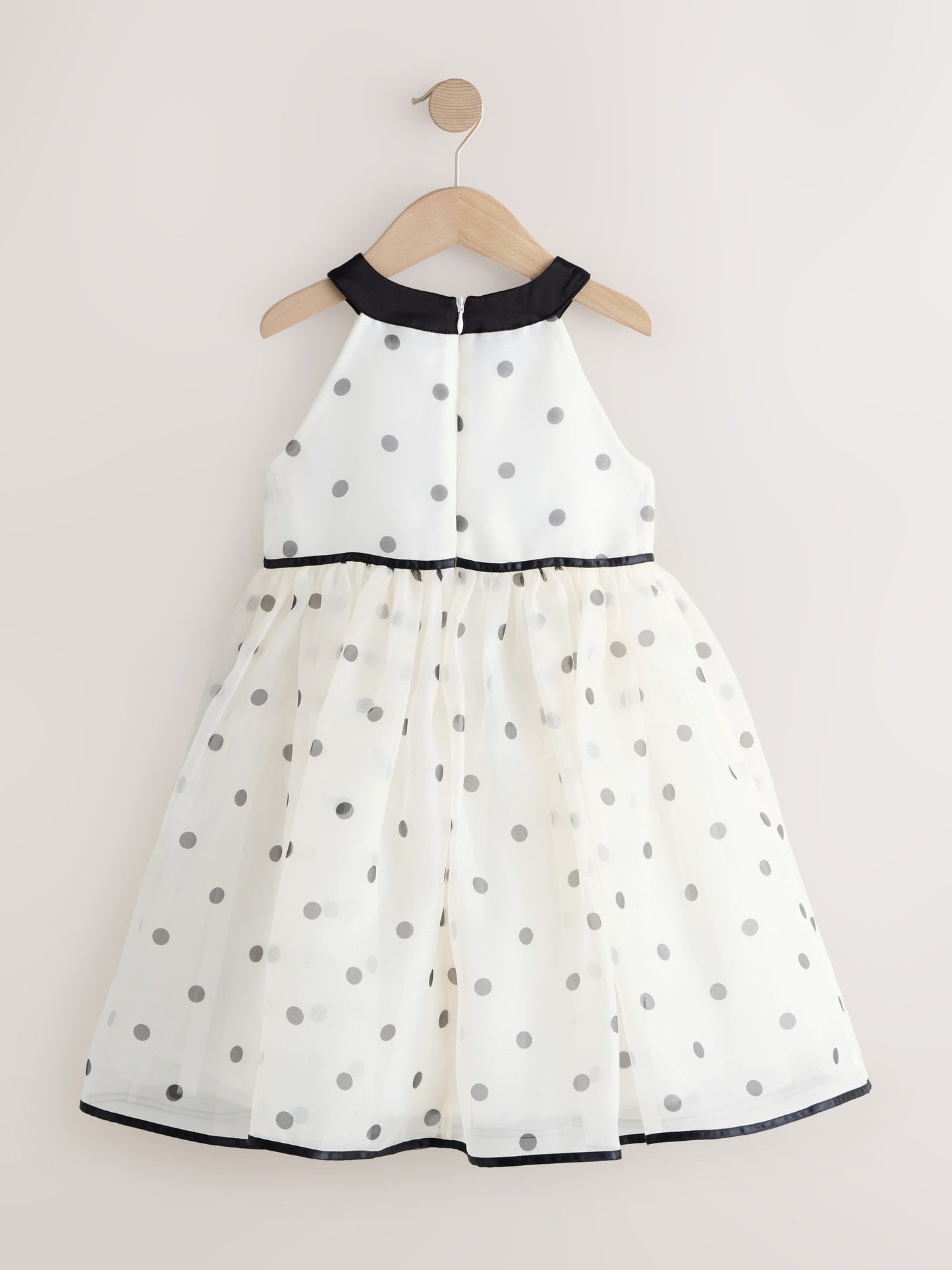 Black/Cream Spot Sleeveless Occasion Dress (3-16yrs) image 5