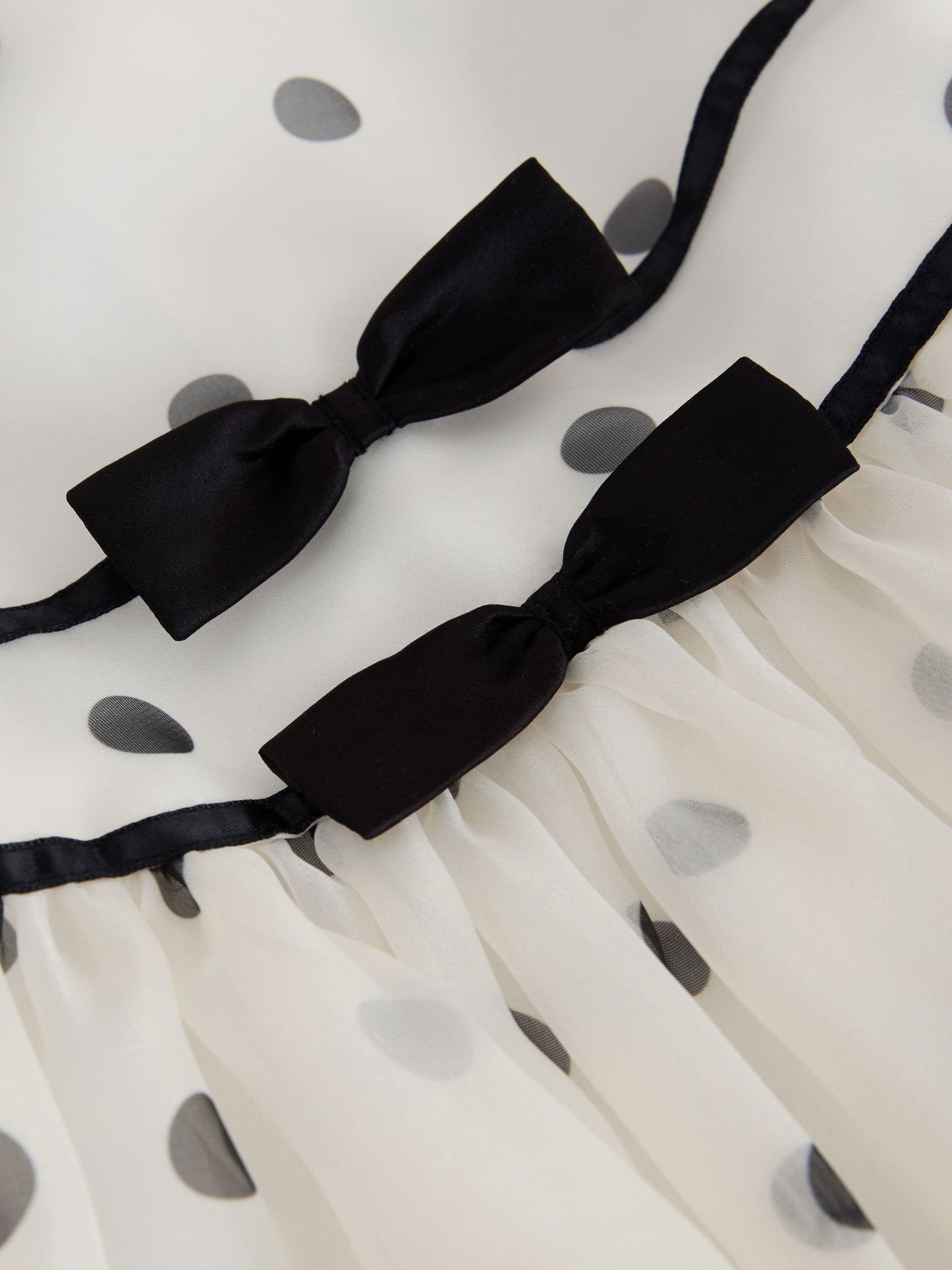 Black/Cream Spot Sleeveless Occasion Dress (3-16yrs) image 8