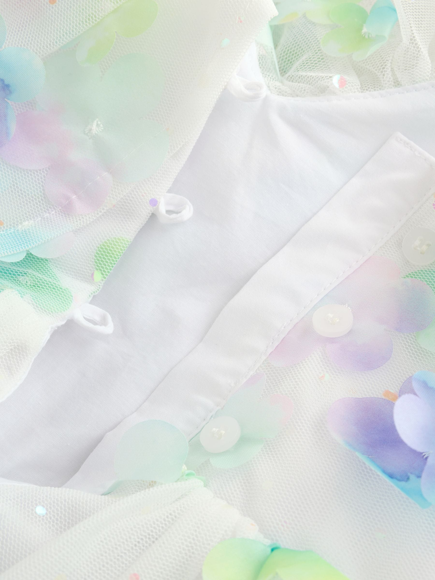 White 3D Flower Ruffle Mesh Occasion Dress (3-16yrs) image 7