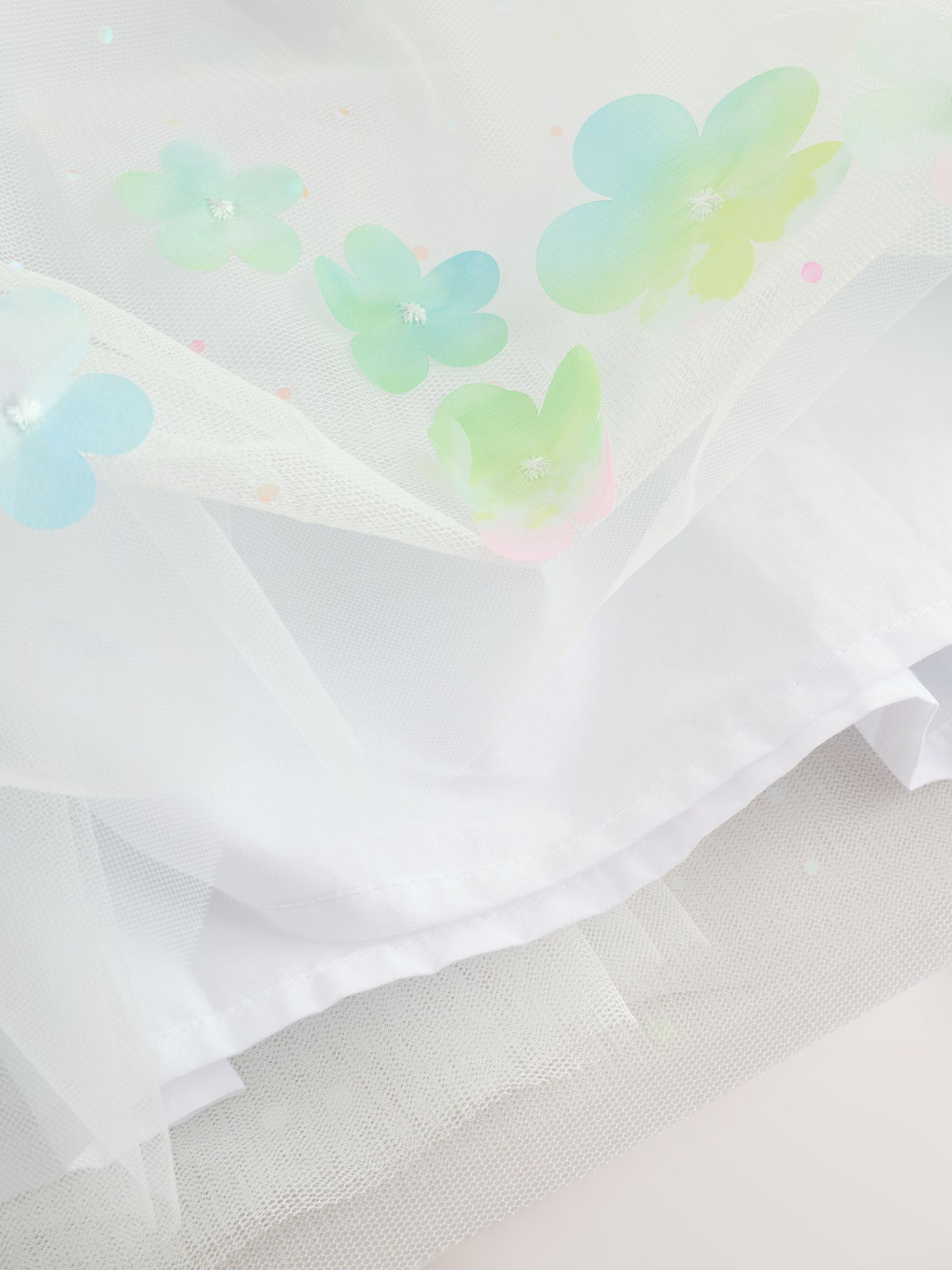 White 3D Flower Ruffle Mesh Occasion Dress (3-16yrs) image 8