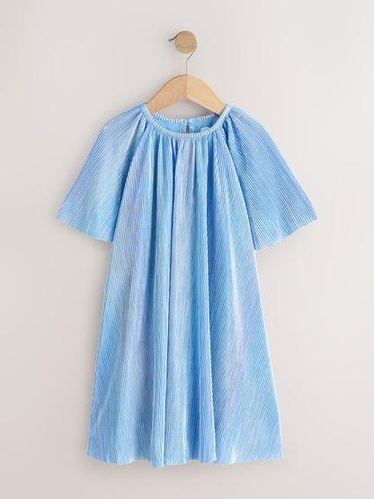 Blue Sparkle Angel Sleeve Party Dress (3-16yrs) image 4