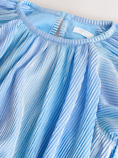 Blue Sparkle Angel Sleeve Party Dress (3-16yrs) image 7