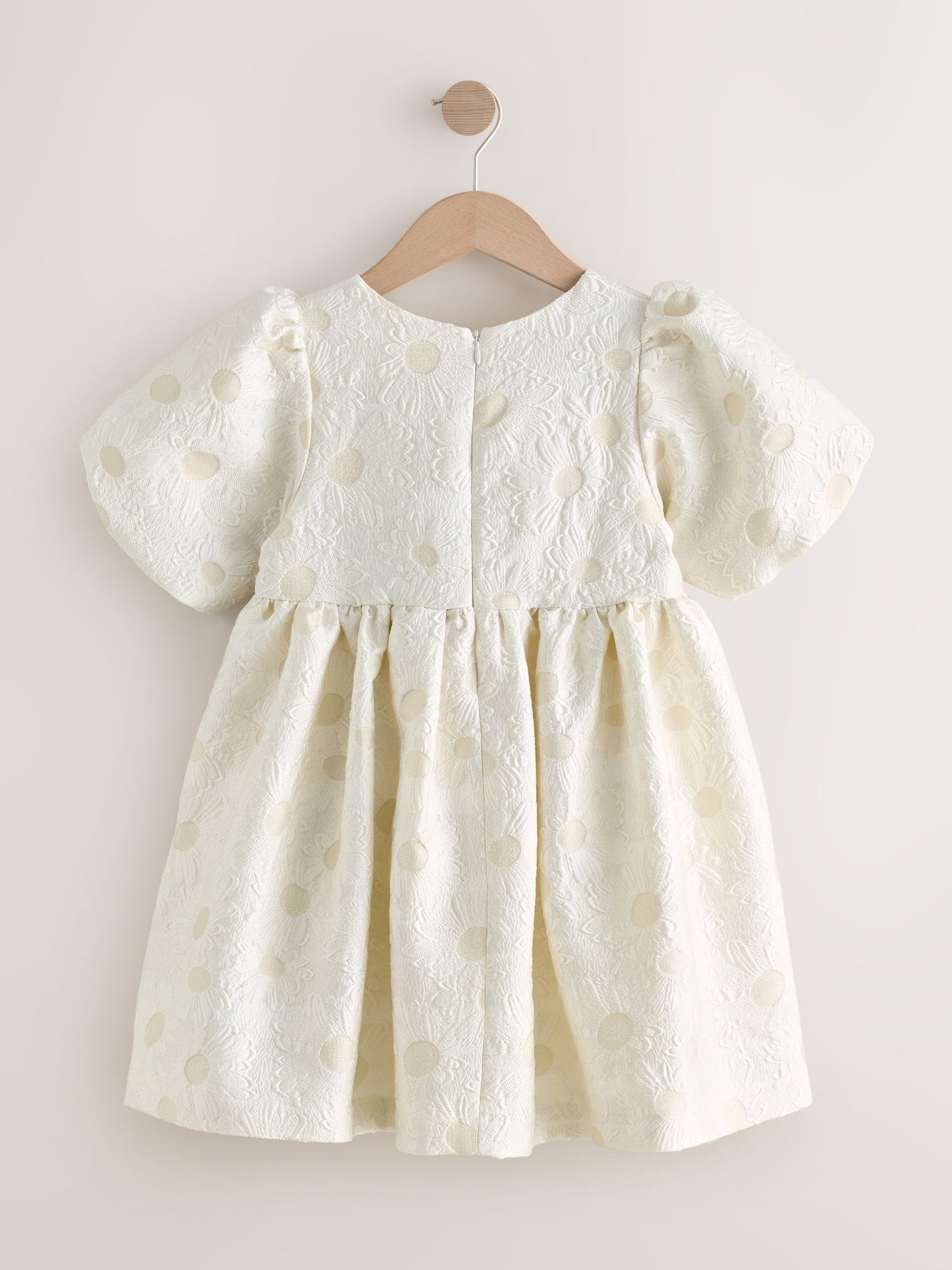 Ecru White Floral Texture Occasion Dress (3-16yrs) image 6