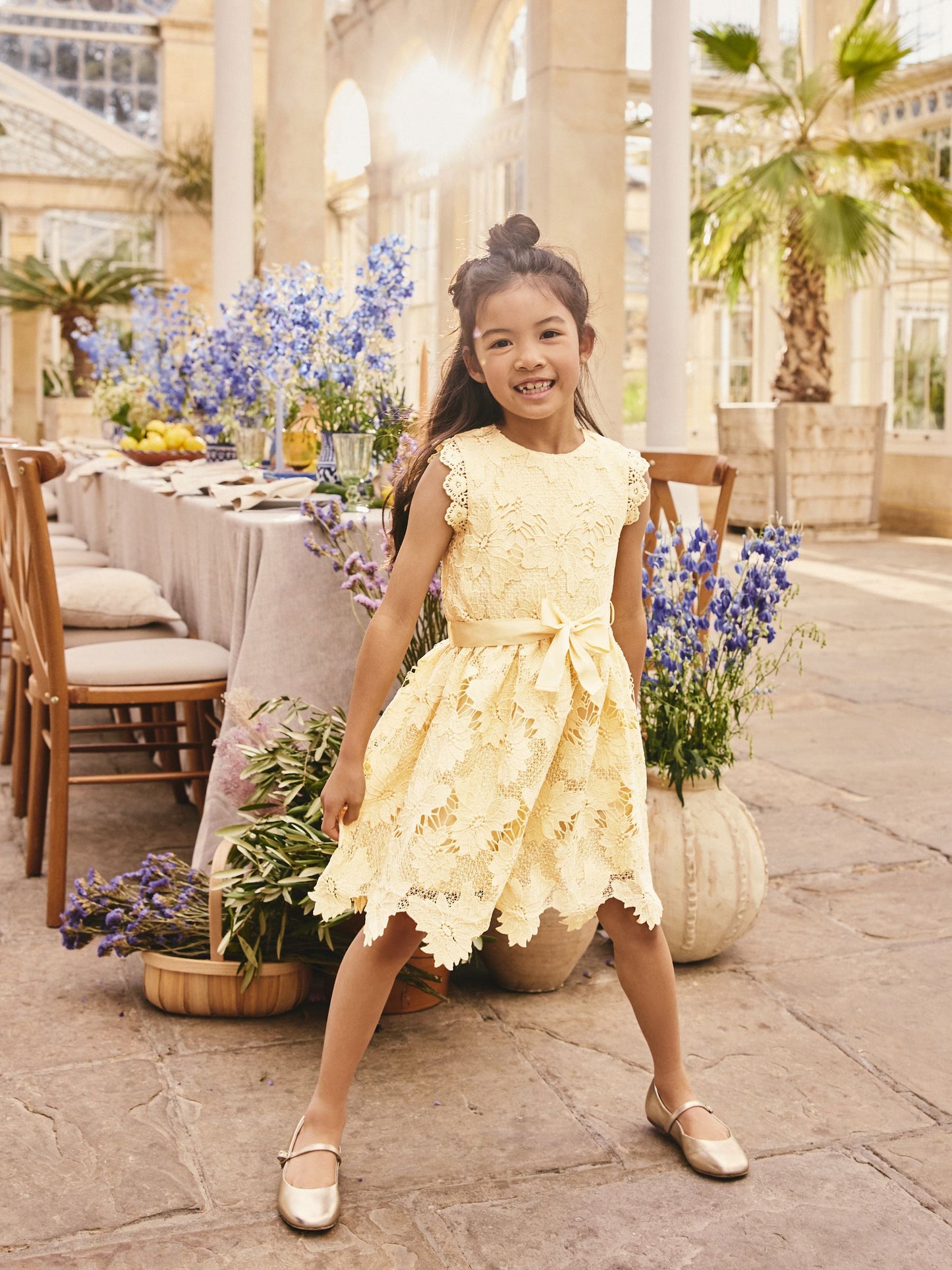 Yellow Lace Occasion Dress (3-16yrs) image 1