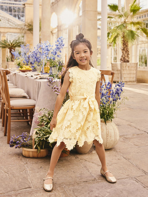 Dsiney Kidz - Yellow Lace Occasion Dress (3-16yrs) image 1