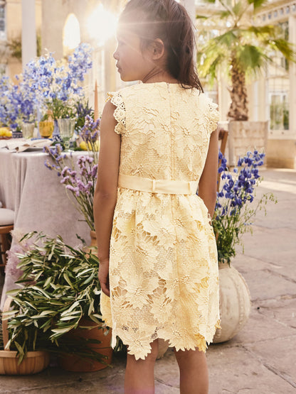 Yellow Lace Occasion Dress (3-16yrs) image 3