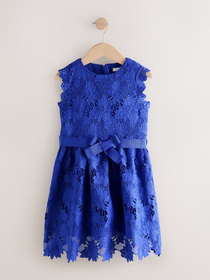 Cobalt Blue Lace Occasion Dress (3-16yrs) image 4