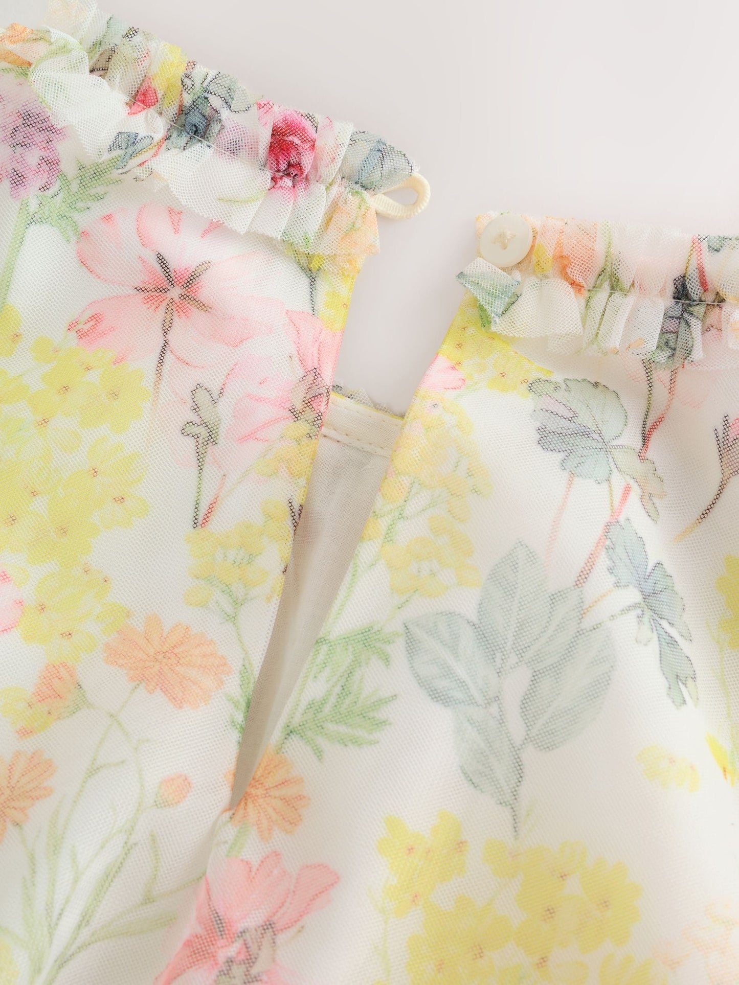 Yellow Floral Angel Sleeve Mesh Occasion Dress (3-16yrs) image 8