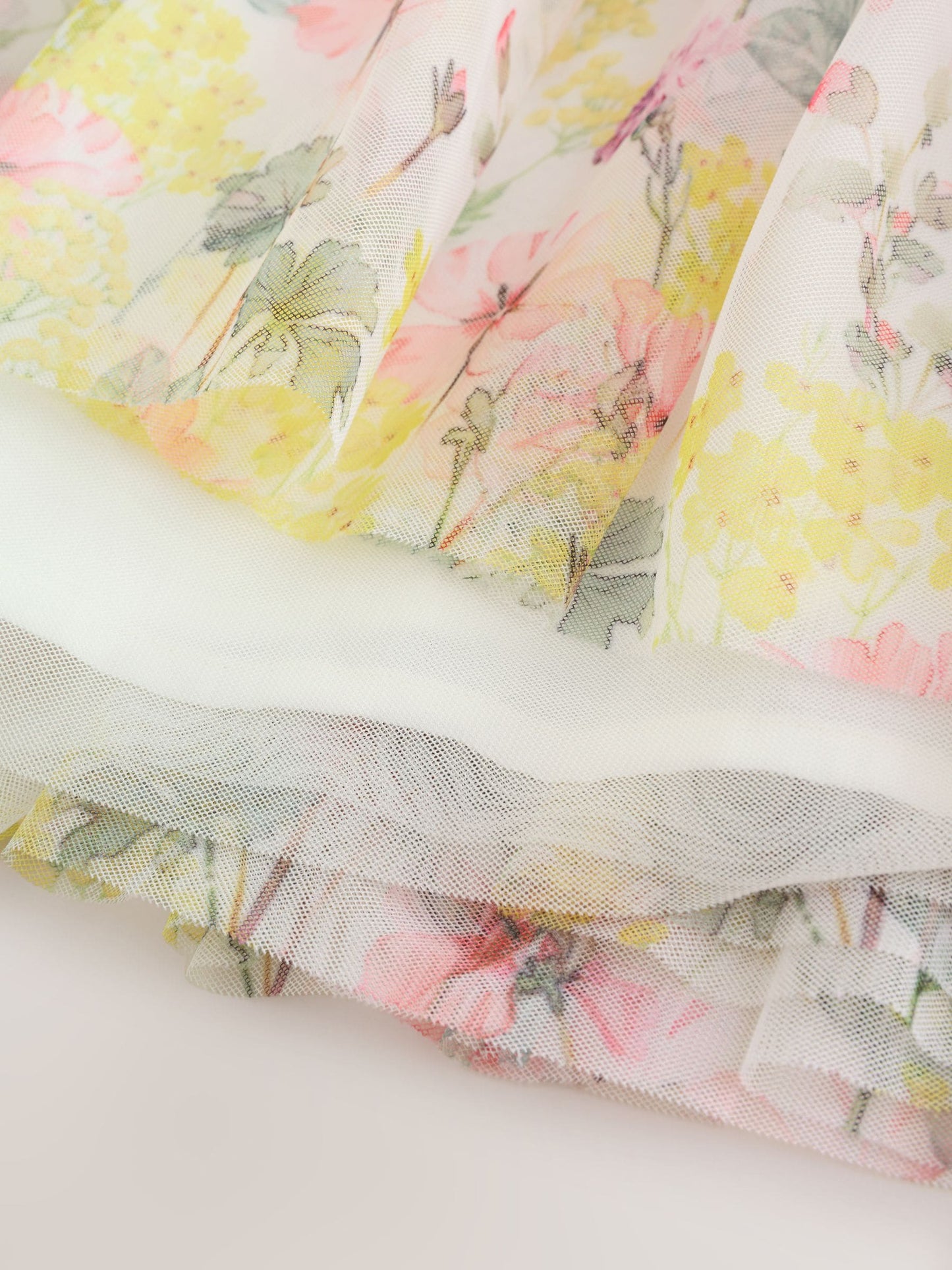 Yellow Floral Angel Sleeve Mesh Occasion Dress (3-16yrs) image 9