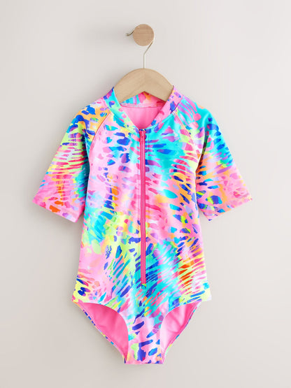 Dsiney Kidz - Rainbow Animal Tie Dye Short Sleeved Sunsafe Swimsuit (3mths-16yrs) image 6