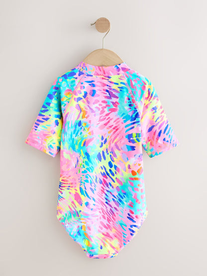 Dsiney Kidz - Rainbow Animal Tie Dye Short Sleeved Sunsafe Swimsuit (3mths-16yrs) image 7