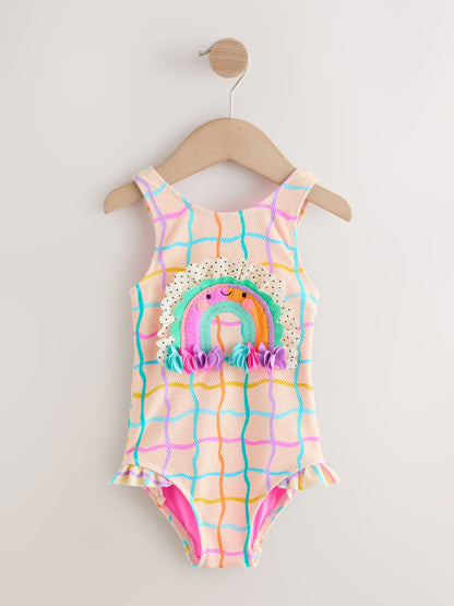 Rainbow Check Frill Leg Swimsuit (3mths-7yrs) image 4