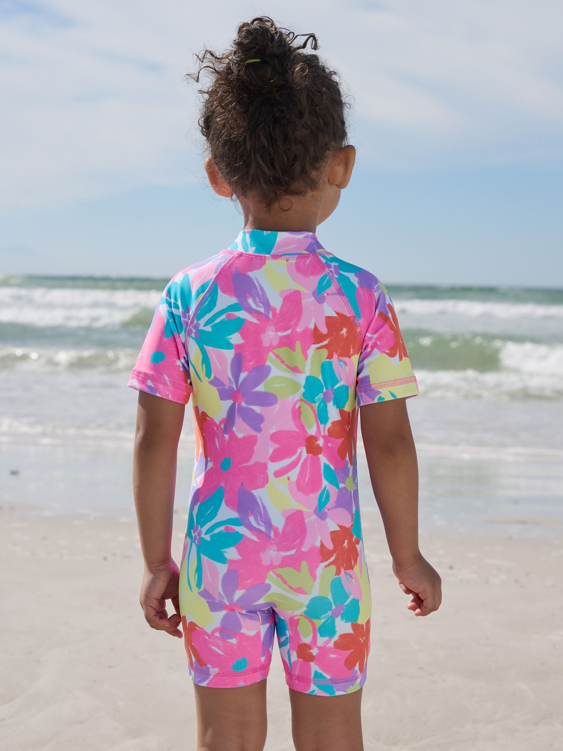 Multi Rainbow Floral Sunsafe Swimsuit (3mths-10yrs) image 2