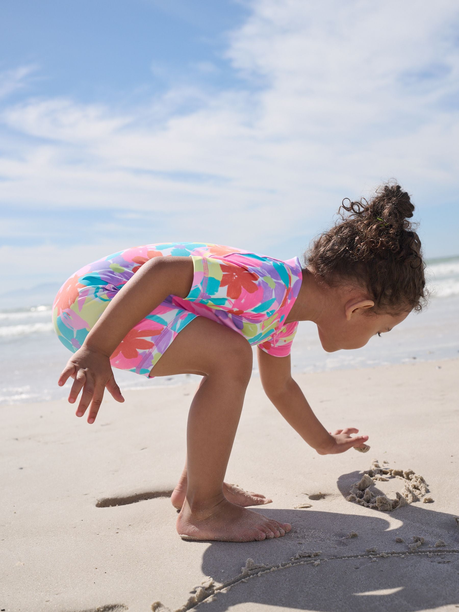 Multi Rainbow Floral Sunsafe Swimsuit (3mths-10yrs) image 3