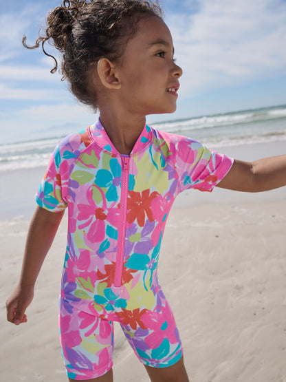 Multi Rainbow Floral Sunsafe Swimsuit (3mths-10yrs) image 1
