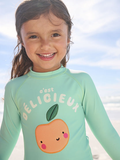 Mint Green Gingham Fruit Long Sleeve Sunsafe Swim Set (3mths-7yrs) image 4