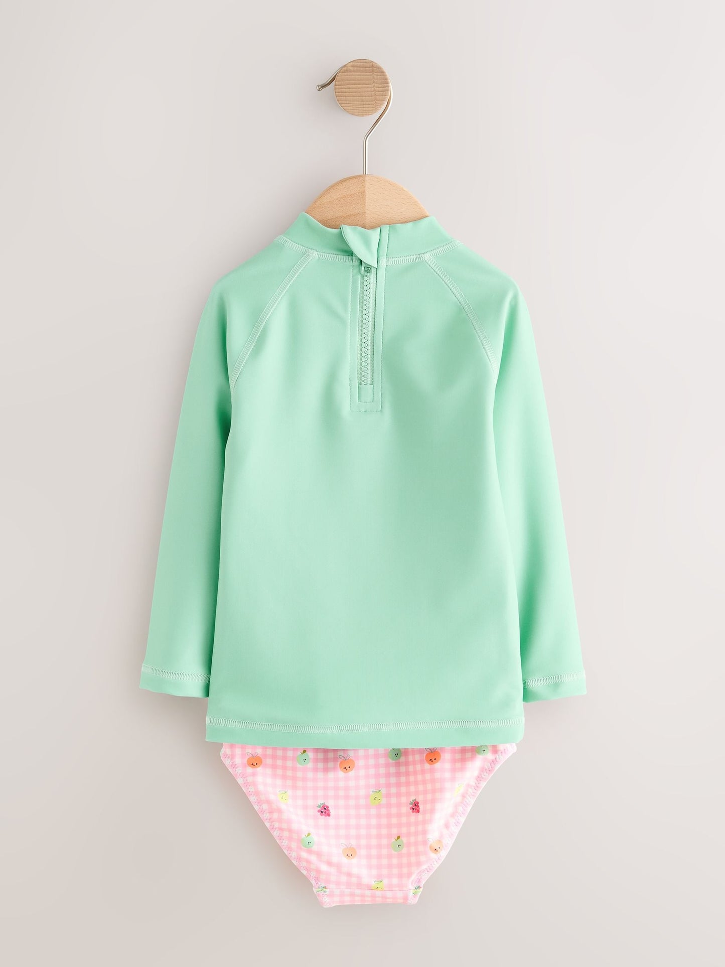 Mint Green Gingham Fruit Long Sleeve Sunsafe Swim Set (3mths-7yrs) image 6