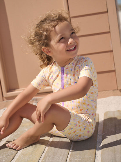 Yellow Gingham Ditsy Sunsafe Swimsuit (3mths-10yrs) image 4