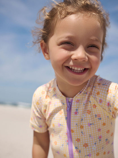 Yellow Gingham Ditsy Sunsafe Swimsuit (3mths-10yrs) image 5