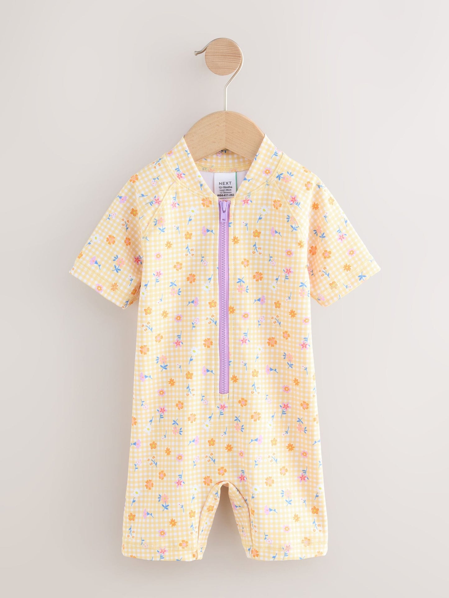 Yellow Gingham Ditsy Sunsafe Swimsuit (3mths-10yrs) image 6