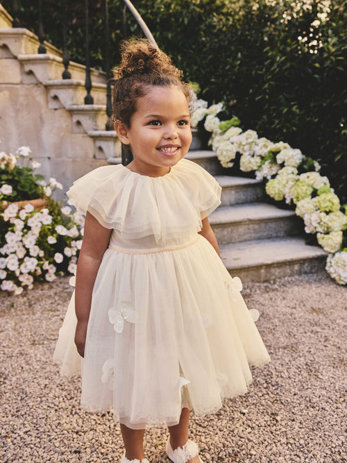 Dsiney Kidz - White Ruffle Collar Mesh Dress (3mths-7yrs) image 1