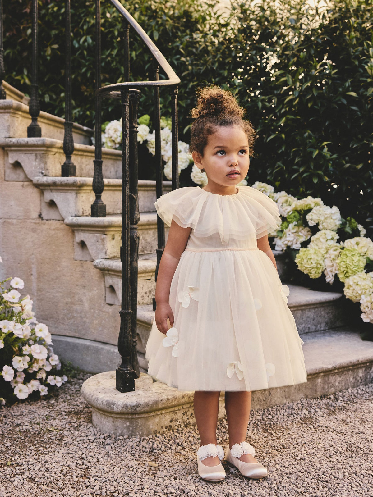 Dsiney Kidz - White Ruffle Collar Mesh Dress (3mths-7yrs) image 2